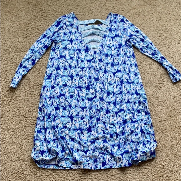 Lilly Pulitzer Ophelia dress Sz M elephant print - Picture 4 of 5